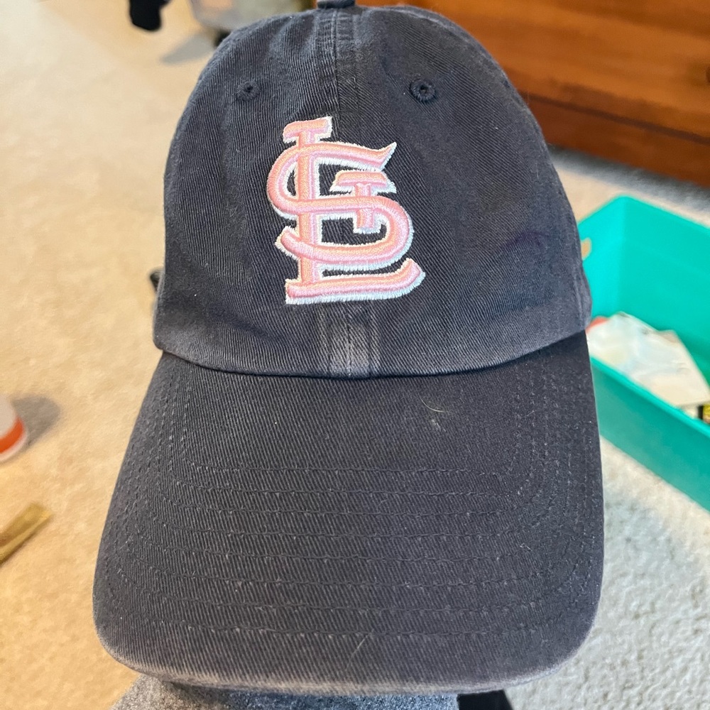St. Louis Cardinals STL Hat Navy and Light Pink